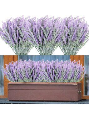30 Bundles UV Resistant Artificial Lavender Flowers - Faux Greenery for Home